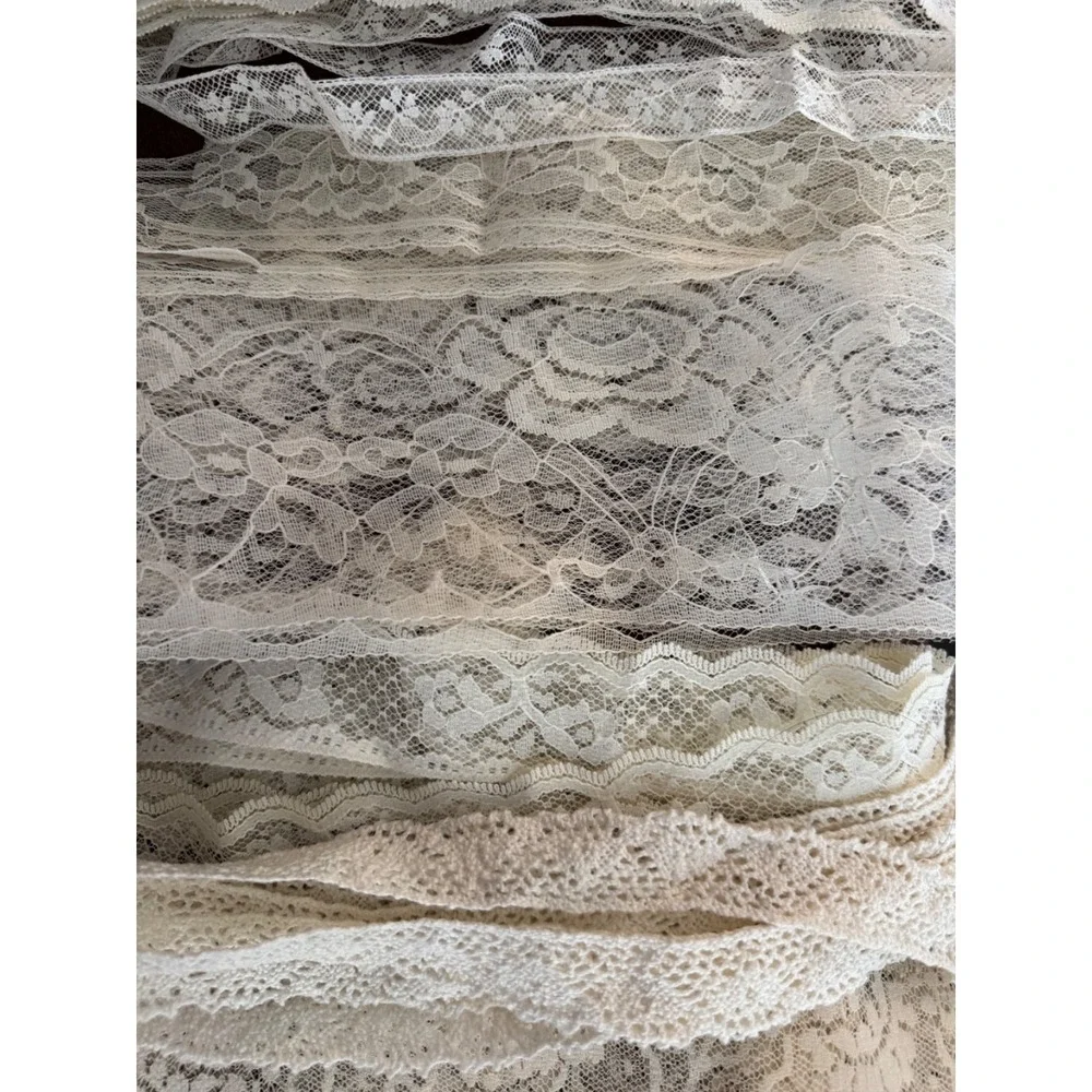 Lace trim Ivory / Cream lot of 20 yards vintage & modern DIY Slow Sew Journal